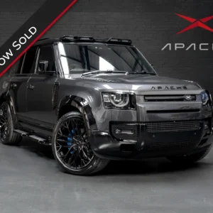 Front corner of a Land Rover Defender 110 with an Apache bodykit