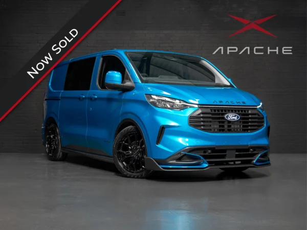 Front corner of a Ford Transit Custom with an Apache bodykit