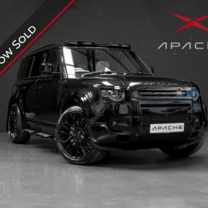 Front corner of a Land Rover Defender 110 with an Apache bodykit